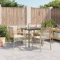 vidaXL 5-tlg. Garten-Essgruppe mit Kissen Beige Poly Rattan vidaXL 5-tlg. Garten-Essgruppe mit Kissen Beige Poly Rattan