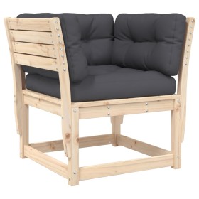 vidaXL Gartensofa mit Armlehnen und Kissen Massivholz Kiefer