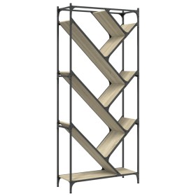 vidaXL Bücherregal Sonoma-Eiche 79x30x180 cm Holzwerkstoff und Metall