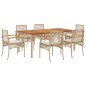 vidaXL 7-tlg. Garten-Essgruppe mit Kissen Beige Poly Rattan vidaXL 7-tlg. Garten-Essgruppe mit Kissen Beige Poly Rattan