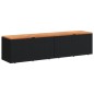 vidaXL Gartentruhe Schwarz 220x50x54 cm Poly Rattan Akazienholz vidaXL Gartentruhe Schwarz 220x50x54 cm Poly Rattan Akazienholz