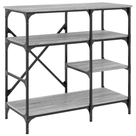 vidaXL Bäckerregal Grau Sonoma 90x40x84 cm Holzwerkstoff und Metall