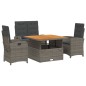 vidaXL 4-tlg. Garten-Essgruppe mit Kissen Grau Poly Rattan vidaXL 4-tlg. Garten-Essgruppe mit Kissen Grau Poly Rattan