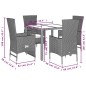 vidaXL 5-tlg. Garten-Essgruppe mit Kissen Beige Poly Rattan vidaXL 5-tlg. Garten-Essgruppe mit Kissen Beige Poly Rattan