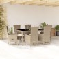 vidaXL 7-tlg. Garten-Essgruppe mit Kissen Beige Poly Rattan vidaXL 7-tlg. Garten-Essgruppe mit Kissen Beige Poly Rattan
