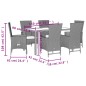 vidaXL 7-tlg. Garten-Essgruppe mit Kissen Beige Poly Rattan vidaXL 7-tlg. Garten-Essgruppe mit Kissen Beige Poly Rattan
