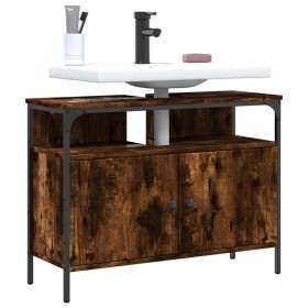 vidaXL Waschbeckenunterschrank Räuchereiche 60x30x60 cm Holzwerkstoff 