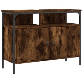 vidaXL Waschbeckenunterschrank Räuchereiche 60x30x60 cm Holzwerkstoff 