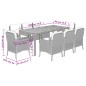 vidaXL 9-tlg. Garten-Essgruppe mit Kissen Grau Poly Rattan vidaXL 9-tlg. Garten-Essgruppe mit Kissen Grau Poly Rattan