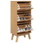 vidaXL Schuhschrank OLDEN Braun 55x35x120 cm Massivholz Kiefer