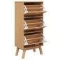 vidaXL Schuhschrank OLDEN Braun 55x35x120 cm Massivholz Kiefer