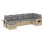 vidaXL 7-tlg. Garten-Sofagarnitur mit Kissen Beige Poly Rattan vidaXL 7-tlg. Garten-Sofagarnitur mit Kissen Beige Poly Rattan