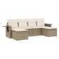 vidaXL 6-tlg. Garten-Sofagarnitur mit Kissen Beige Poly Rattan vidaXL 6-tlg. Garten-Sofagarnitur mit Kissen Beige Poly Rattan