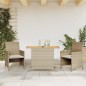 vidaXL 3-tlg. Bistro-Set mit Kissen Beige Poly Rattan vidaXL 3-tlg. Bistro-Set mit Kissen Beige Poly Rattan