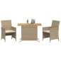 vidaXL 3-tlg. Bistro-Set mit Kissen Beige Poly Rattan vidaXL 3-tlg. Bistro-Set mit Kissen Beige Poly Rattan