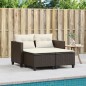 vidaXL Gartensofa 2-Sitzer mit Hockern Braun Poly Rattan vidaXL Gartensofa 2-Sitzer mit Hockern Braun Poly Rattan