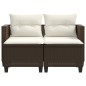 vidaXL Gartensofa 2-Sitzer mit Hockern Braun Poly Rattan vidaXL Gartensofa 2-Sitzer mit Hockern Braun Poly Rattan