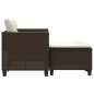 vidaXL Gartensofa 2-Sitzer mit Hockern Braun Poly Rattan vidaXL Gartensofa 2-Sitzer mit Hockern Braun Poly Rattan