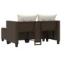 vidaXL Gartensofa 2-Sitzer mit Hockern Braun Poly Rattan vidaXL Gartensofa 2-Sitzer mit Hockern Braun Poly Rattan