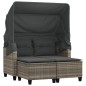 vidaXL Gartensofa 2-Sitzer mit Dach und Hockern Hellgrau Poly Rattan vidaXL Gartensofa 2-Sitzer mit Dach und Hockern Hellgrau Poly Rattan
