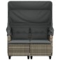 vidaXL Gartensofa 2-Sitzer mit Dach und Hockern Hellgrau Poly Rattan vidaXL Gartensofa 2-Sitzer mit Dach und Hockern Hellgrau Poly Rattan