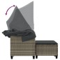 vidaXL Gartensofa 2-Sitzer mit Dach und Hockern Hellgrau Poly Rattan vidaXL Gartensofa 2-Sitzer mit Dach und Hockern Hellgrau Poly Rattan