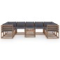 10-tlg. Garten-Lounge-Set mit Kissen in Anthrazit 10-tlg. Garten-Lounge-Set mit Kissen in Anthrazit