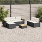vidaXL 5tlg. Garten-Sofagarnitur mit Kissen Schwarz Poly Rattan Akazie vidaXL 5tlg. Garten-Sofagarnitur mit Kissen Schwarz Poly Rattan Akazie