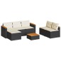 vidaXL 5tlg. Garten-Sofagarnitur mit Kissen Schwarz Poly Rattan Akazie vidaXL 5tlg. Garten-Sofagarnitur mit Kissen Schwarz Poly Rattan Akazie