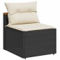 vidaXL 5tlg. Garten-Sofagarnitur mit Kissen Schwarz Poly Rattan Akazie vidaXL 5tlg. Garten-Sofagarnitur mit Kissen Schwarz Poly Rattan Akazie