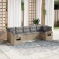 vidaXL 7-tlg. Garten-Sofagarnitur mit Kissen Beige Poly Rattan vidaXL 7-tlg. Garten-Sofagarnitur mit Kissen Beige Poly Rattan