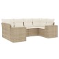 vidaXL 6-tlg. Garten-Sofagarnitur mit Kissen Beige Poly Rattan vidaXL 6-tlg. Garten-Sofagarnitur mit Kissen Beige Poly Rattan