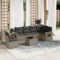 vidaXL 7-tlg. Garten-Sofagarnitur mit Kissen Grau Poly Rattan vidaXL 7-tlg. Garten-Sofagarnitur mit Kissen Grau Poly Rattan