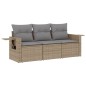 vidaXL 3-tlg. Garten-Sofagarnitur mit Kissen Beige Poly Rattan vidaXL 3-tlg. Garten-Sofagarnitur mit Kissen Beige Poly Rattan