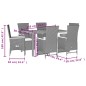 vidaXL 7-tlg. Garten-Essgruppe mit Kissen Schwarz Poly Rattan vidaXL 7-tlg. Garten-Essgruppe mit Kissen Schwarz Poly Rattan