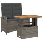 vidaXL 2-tlg. Garten-Essgruppe mit Kissen Grau Poly Rattan vidaXL 2-tlg. Garten-Essgruppe mit Kissen Grau Poly Rattan