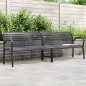 vidaXL Doppel-Gartenbank Schwarz 231 cm Stahl und WPC 