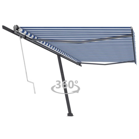 vidaXL Standmarkise Automatisch 500x300 cm Blau & Weiß