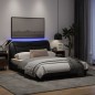 vidaXL Bettgestell mit LED Schwarz 120x200 cm Stoff vidaXL Bettgestell mit LED Schwarz 120x200 cm Stoff