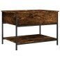 vidaXL Couchtisch Räuchereiche 70x50x50 cm Holzwerkstoff und Metall vidaXL Couchtisch Räuchereiche 70x50x50 cm Holzwerkstoff und Metall