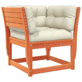 vidaXL Gartensofa mit Armlehnen und Kissen Braun Massivholz Kiefer