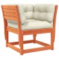 vidaXL Gartensofa mit Armlehnen und Kissen Braun Massivholz Kiefer vidaXL Gartensofa mit Armlehnen und Kissen Braun Massivholz Kiefer
