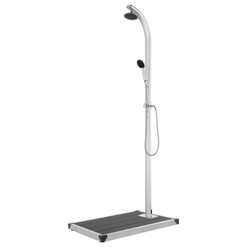 vidaXL Gartendusche mit Grauer Bodenplatte 220 cm Aluminium vidaXL Gartendusche mit Grauer Bodenplatte 220 cm Aluminium