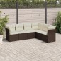 vidaXL 6-tlg. Garten-Sofagarnitur mit Kissen Braun Poly Rattan vidaXL 6-tlg. Garten-Sofagarnitur mit Kissen Braun Poly Rattan