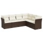 vidaXL 6-tlg. Garten-Sofagarnitur mit Kissen Braun Poly Rattan vidaXL 6-tlg. Garten-Sofagarnitur mit Kissen Braun Poly Rattan