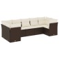 vidaXL 7-tlg. Garten-Sofagarnitur mit Kissen Braun Poly Rattan vidaXL 7-tlg. Garten-Sofagarnitur mit Kissen Braun Poly Rattan