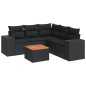 vidaXL 6-tlg. Garten-Sofagarnitur mit Kissen Schwarz Poly Rattan vidaXL 6-tlg. Garten-Sofagarnitur mit Kissen Schwarz Poly Rattan