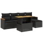 vidaXL 6-tlg. Garten-Sofagarnitur mit Kissen Schwarz Poly Rattan vidaXL 6-tlg. Garten-Sofagarnitur mit Kissen Schwarz Poly Rattan