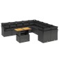vidaXL 11-tlg. Garten-Sofagarnitur mit Kissen Schwarz Poly Rattan vidaXL 11-tlg. Garten-Sofagarnitur mit Kissen Schwarz Poly Rattan