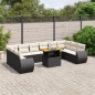 vidaXL 11-tlg. Garten-Sofagarnitur mit Kissen Schwarz Poly Rattan vidaXL 11-tlg. Garten-Sofagarnitur mit Kissen Schwarz Poly Rattan